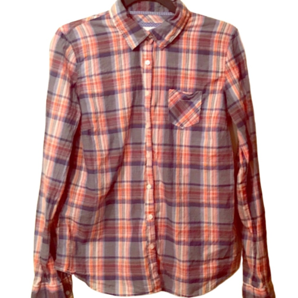 Aeropostale R/B Plaid Long Sleeve Button Down